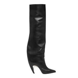 Alexander Mcqueen Sculptural Black/Silver Armadillo Over-The-Knee Boots Size 8